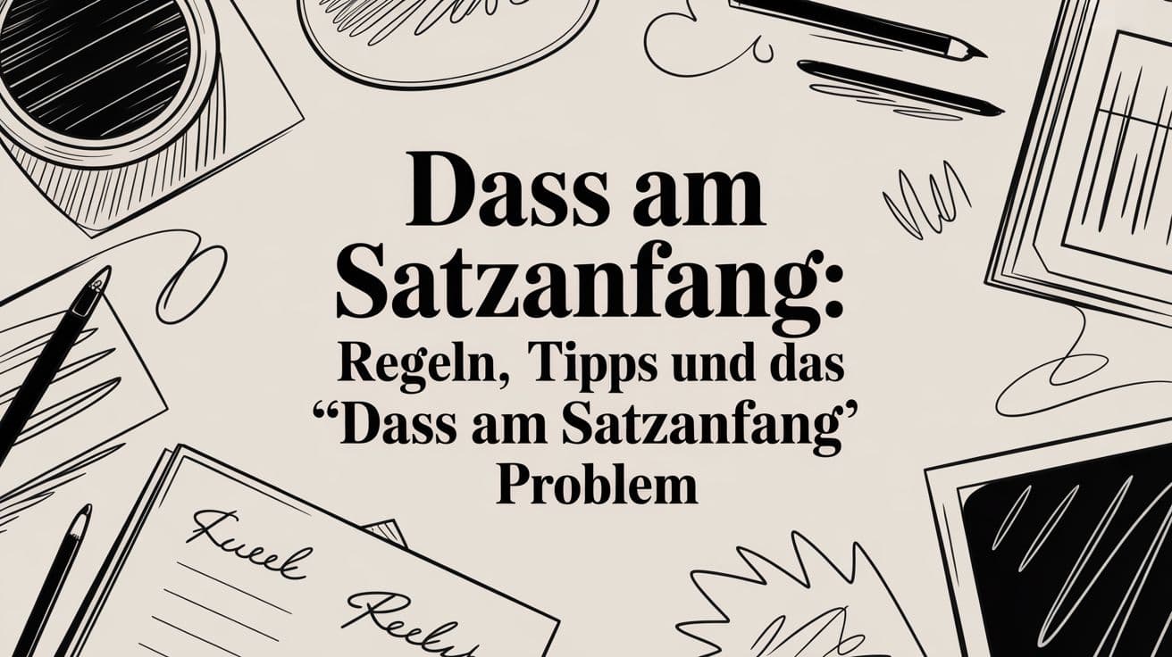 Dass am Satzanfang: Regeln, Tipps und das 'dass am satzanfang' Problem